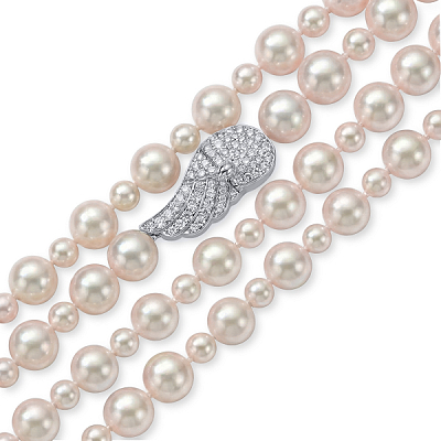 Sautoir with akoya Rose Premium pearls 9.0-9.5 mm and 5.5-6.0 mm