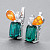Earrings with indigolites, spessartines and diamonds