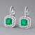Earring with emeralds and diamonds