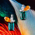 Earrings with indigolites, spessartines and diamonds