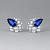 Earrings with blue sapphires and diamonds