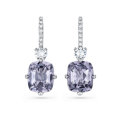 Earrings with spinels and diamonds