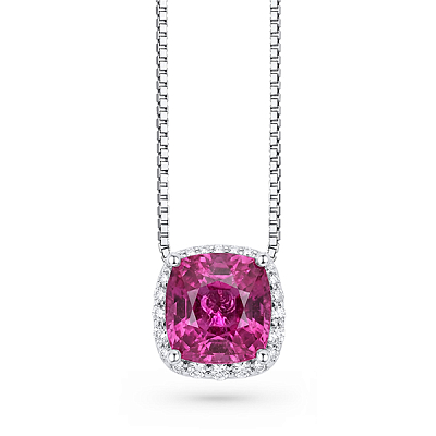 Pendant with rubellite and diamonds