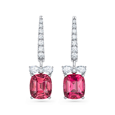 Earrings with tourmalines and diamonds