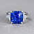 Ring with Cornflower sapphire and diamonds