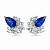 Earrings with blue sapphires and diamonds