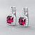 Earrings with rhodolite garnets and diamonds