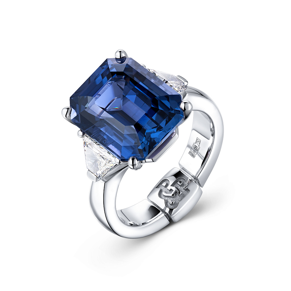  Ring with purple spinel and diamonds картинка 2