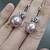 Earrings with freshwater pearl and diamonds