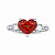 Ring with red-orange spinel and diamonds