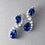 Earrings with blue sapphires and diamonds