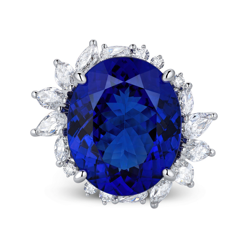 Ring with tanzanite and diamonds картинка 2