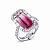 Ring with polychrome tourmaline and diamonds