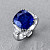 Ring with Royal Blue sapphire and diamonds