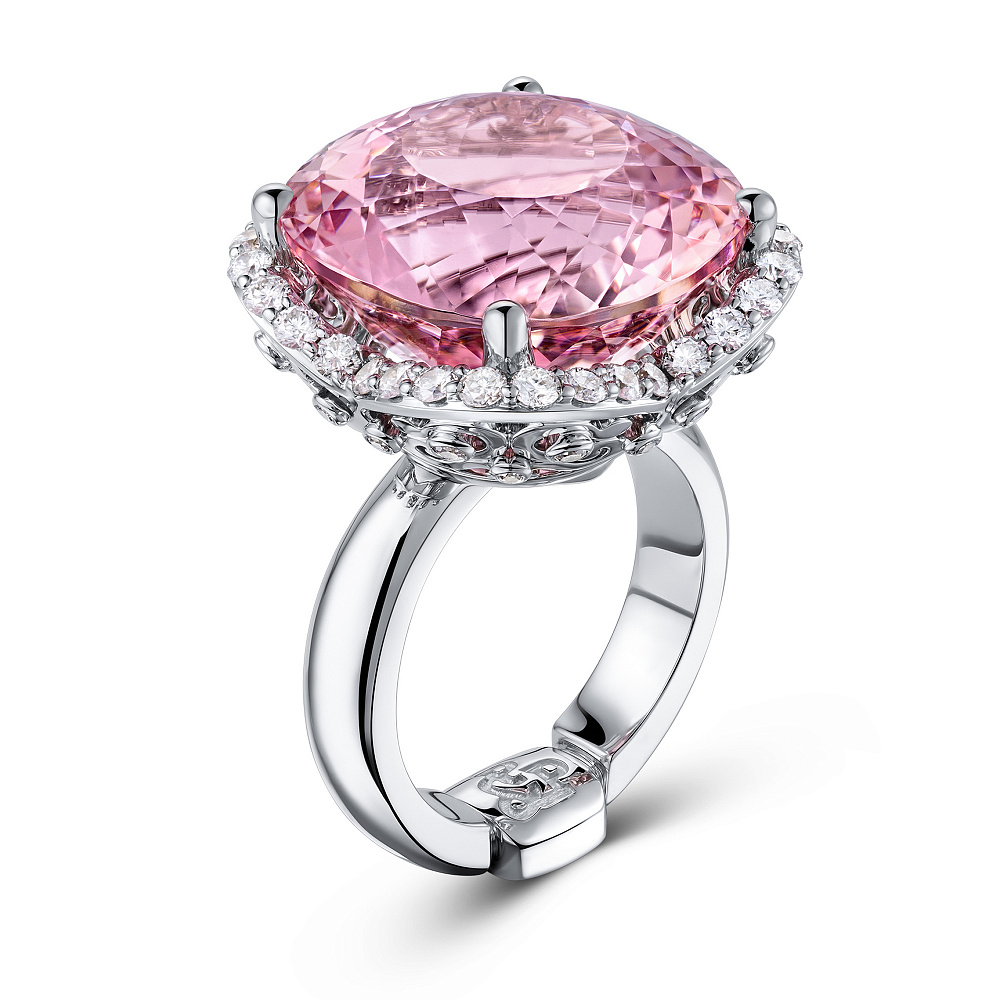 Ring with pink tourmaline and diamonds картинка 1