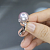 Ring with freshwater pearl and diamonds