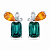 Earrings with indigolites, spessartines and diamonds