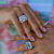 Ring with aquamarine and diamonds
