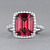 Ring with red zircon and diamonds