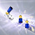 Earrings with a yellow sapphire, tanzanite, and diamonds