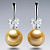 Earrings with golden South Sea pearls and diamonds