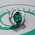 Ring with mint-green tourmaline and diamonds